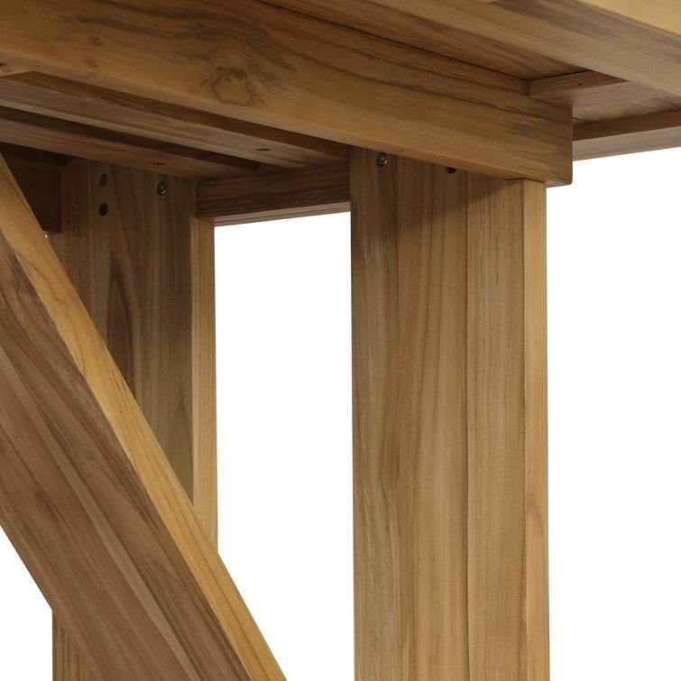 Narelle 107.75'' Natural Teak Rectangular Outdoor Dining Table