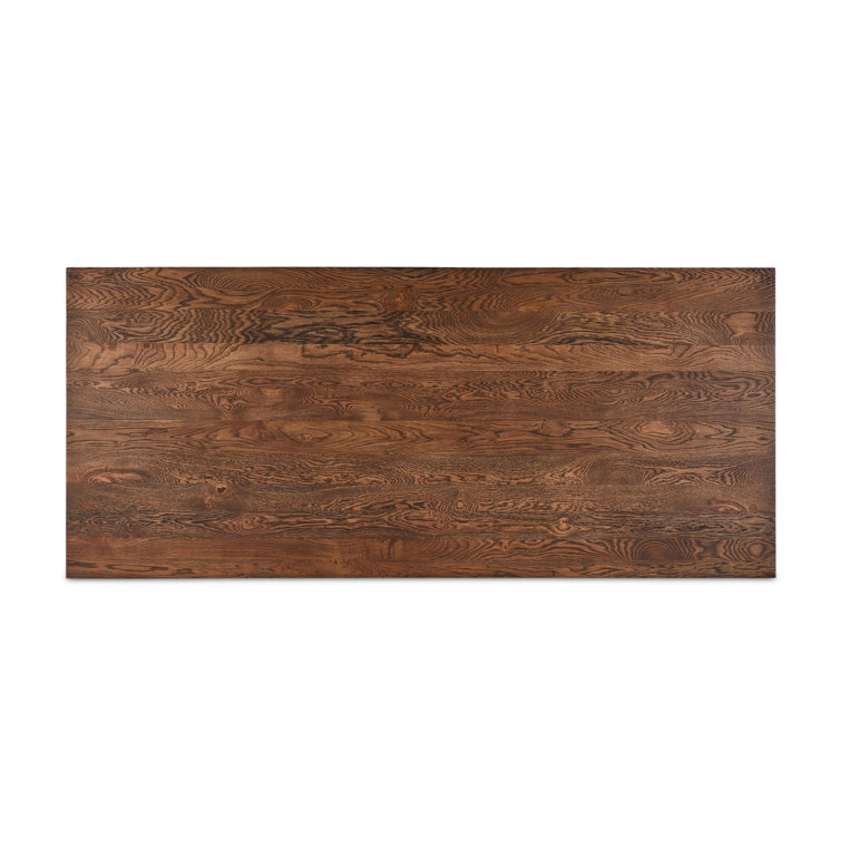 Brown Solid Oak Trestle Dining Table for Ten