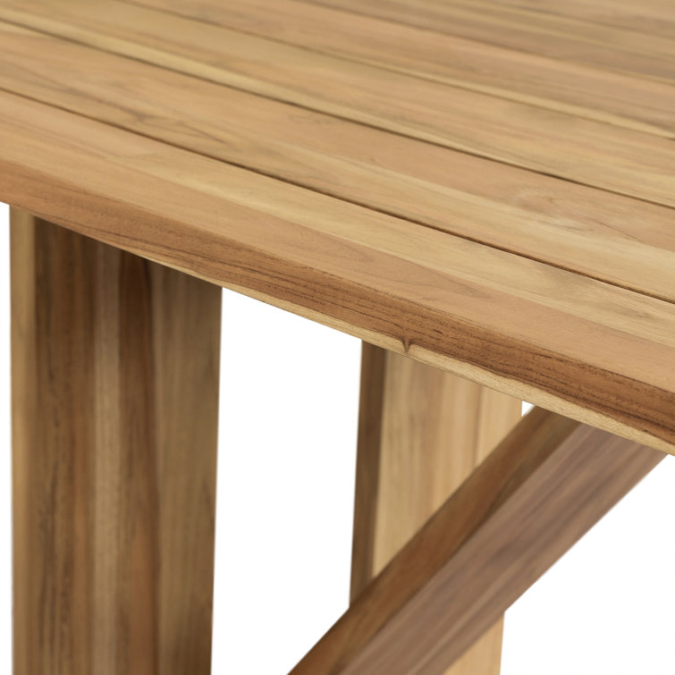 Narelle 107.75'' Natural Teak Rectangular Outdoor Dining Table