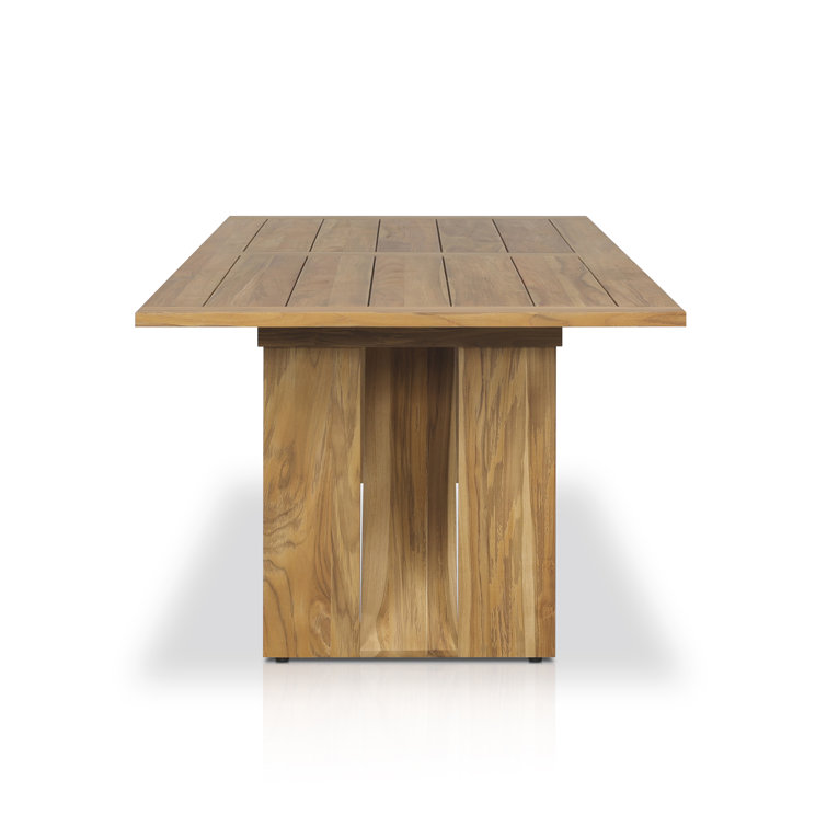 Narelle 107.75'' Natural Teak Rectangular Outdoor Dining Table