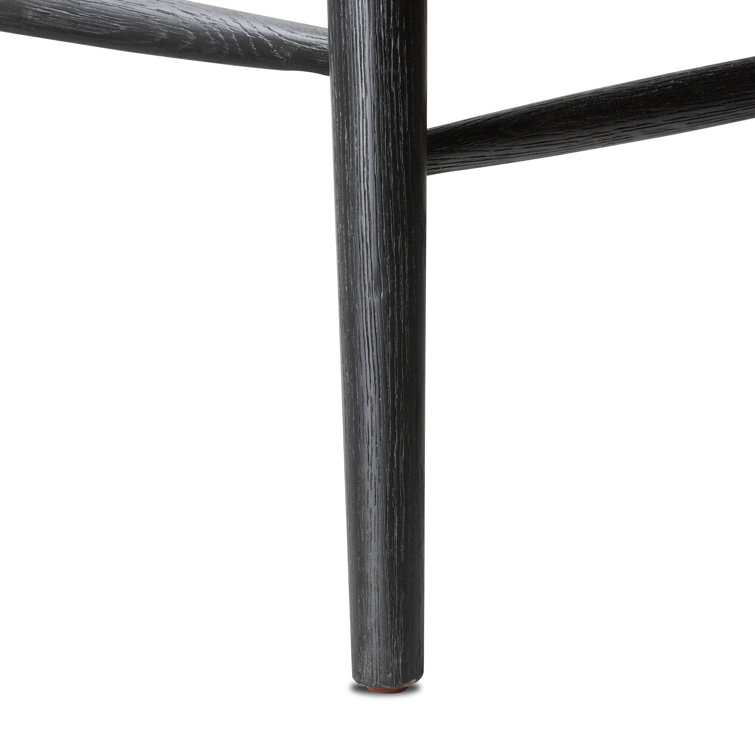 Black Oak Swivel Counter Stool with Full Back