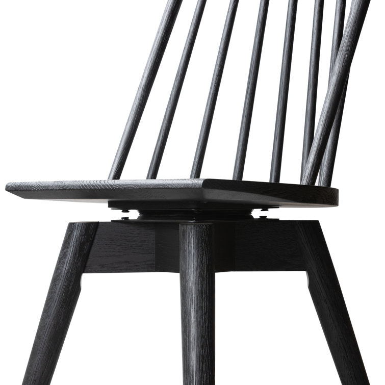 Black Oak Swivel Counter Stool with Full Back