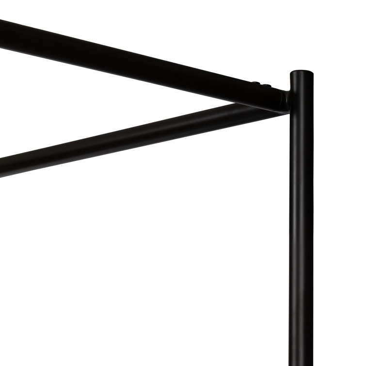 Knoll Charcoal Queen Upholstered Canopy Bed with Metal Frame