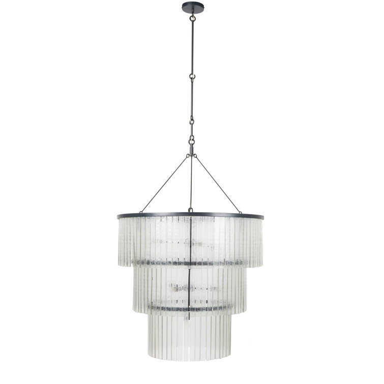 Meredith Large Black Textured Glass Chandelier