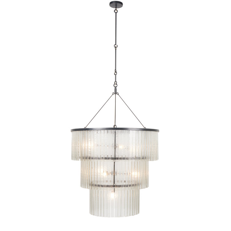 Meredith Large Black Textured Glass Chandelier