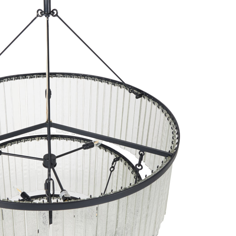 Meredith Large Black Textured Glass Chandelier
