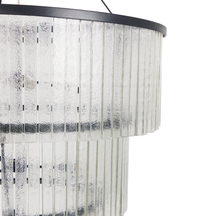Meredith Large Black Textured Glass Chandelier