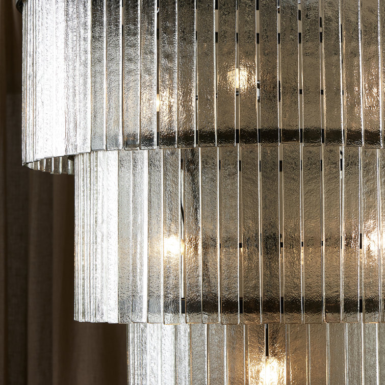Meredith Large Black Textured Glass Chandelier