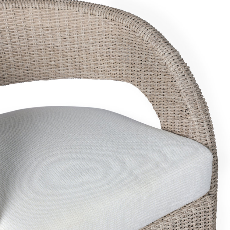 Vintage White Outdoor Swivel Chair with Cushions