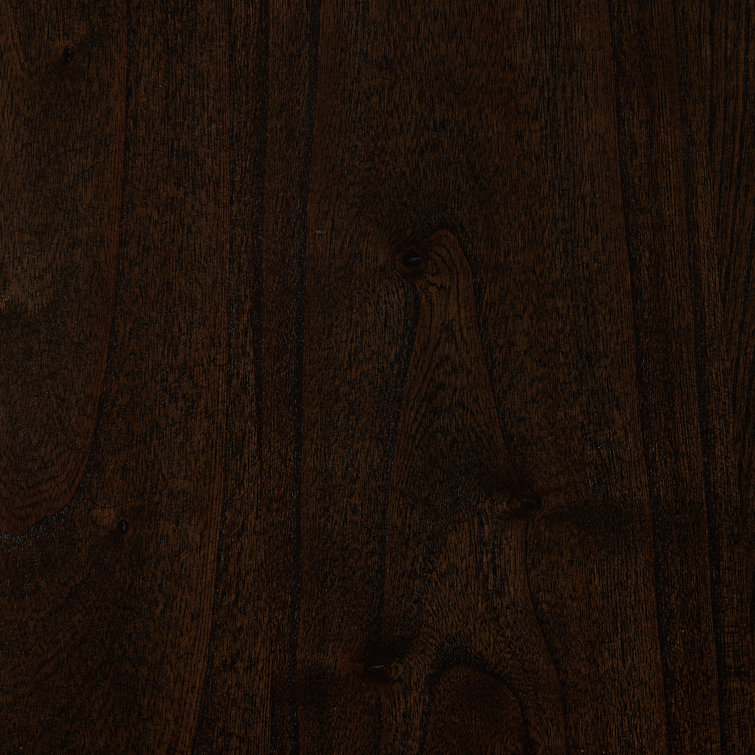 Round Dark Brown Two-Tier Wood End Table