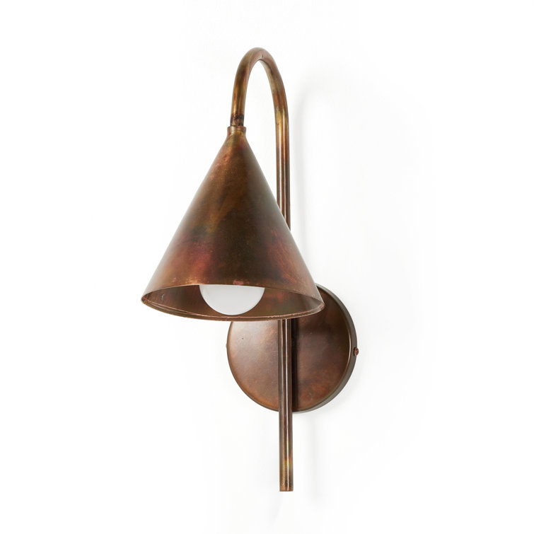 Rustic Brass Direct Wired Electric Wall Sconce