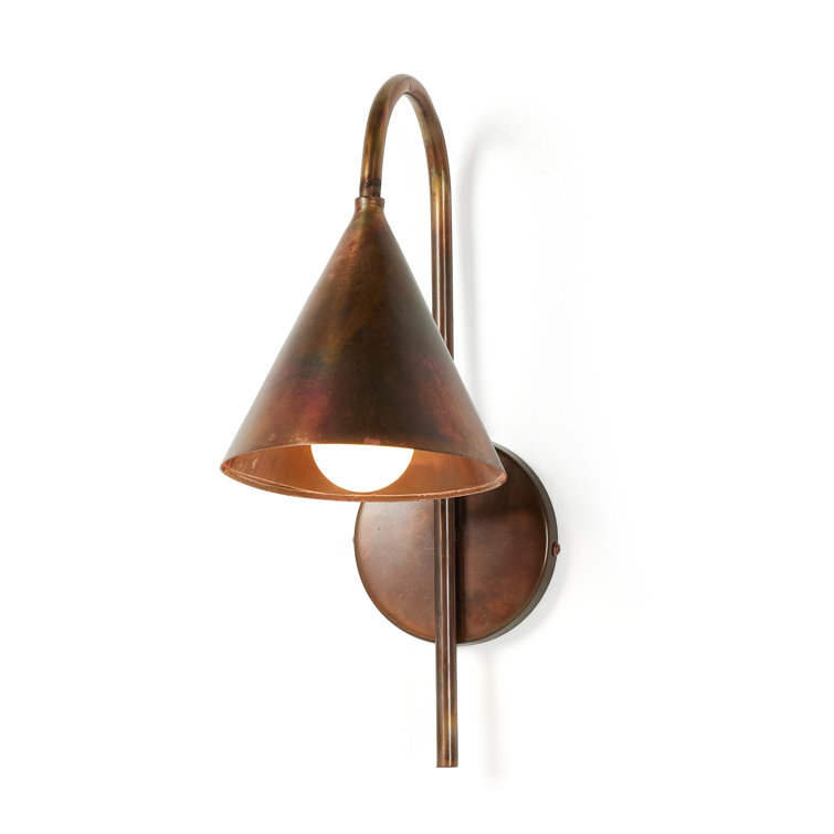 Rustic Brass Direct Wired Electric Wall Sconce