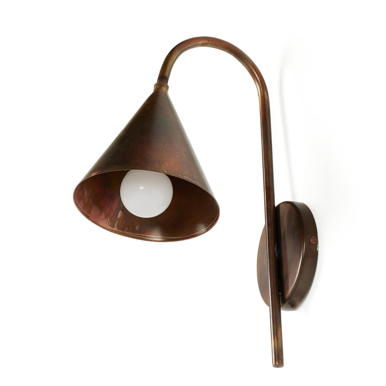 Rustic Brass Direct Wired Electric Wall Sconce