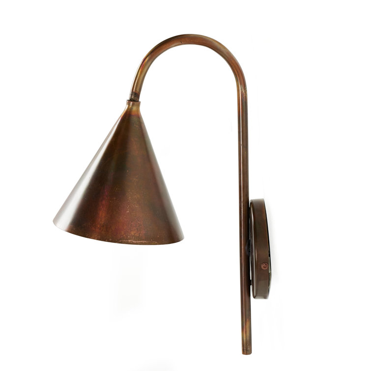 Rustic Brass Direct Wired Electric Wall Sconce