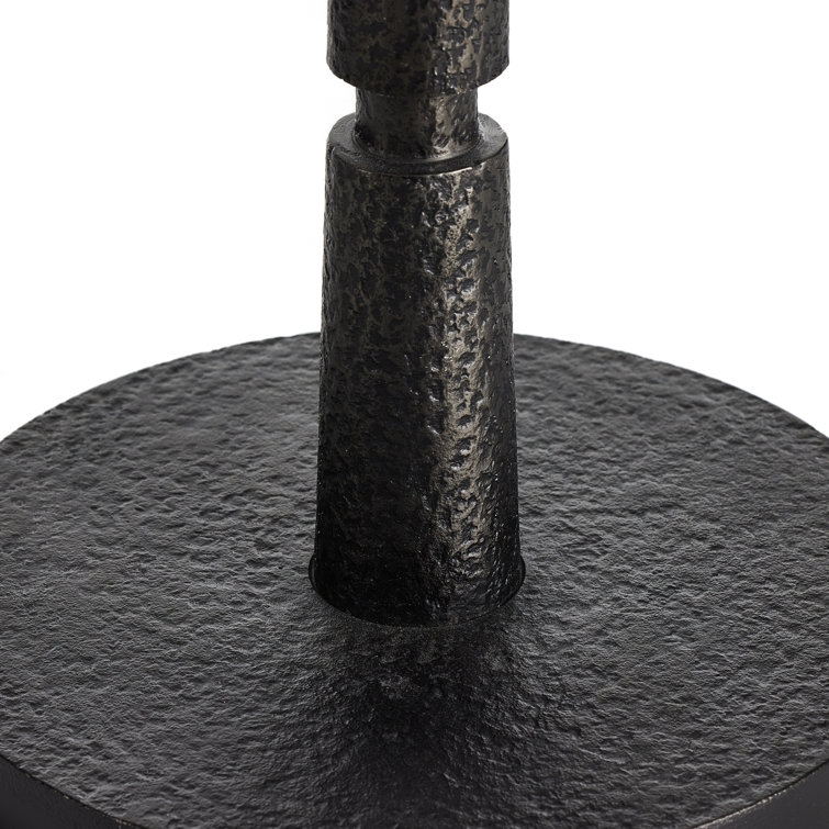 Black Textured Metal Table Lamp with White Shade