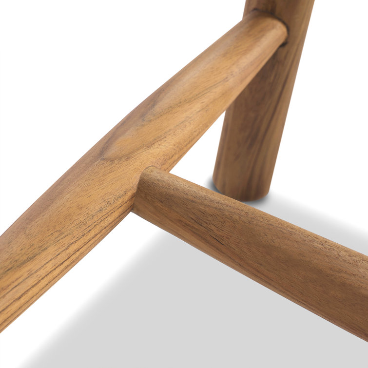 Natural Wood Dining Chair with Cream Cushions
