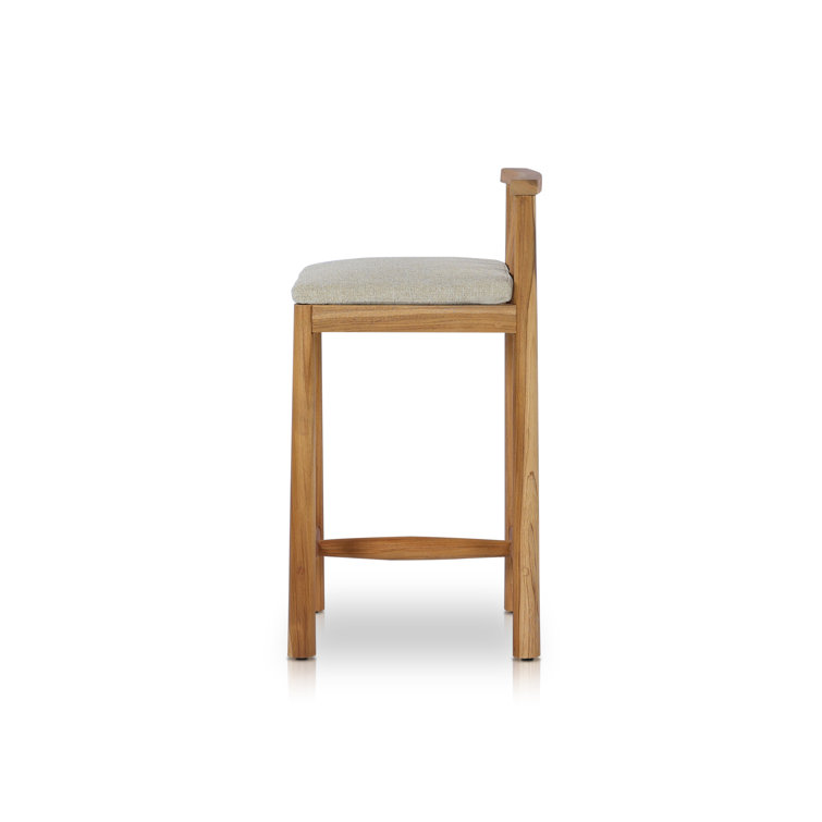 Natural Wood Dining Chair with Cream Cushions