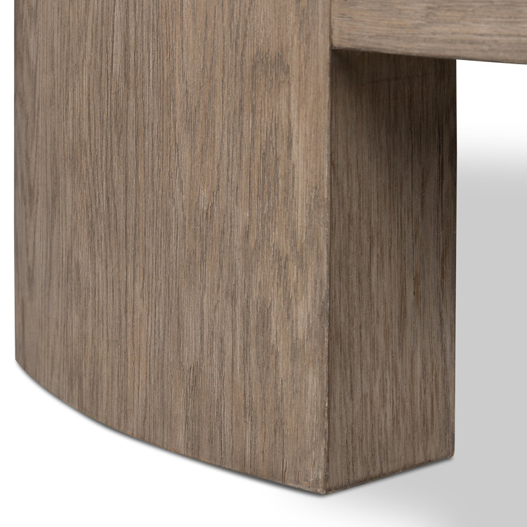Round Warm Natural Oak Coffee Table with Storage