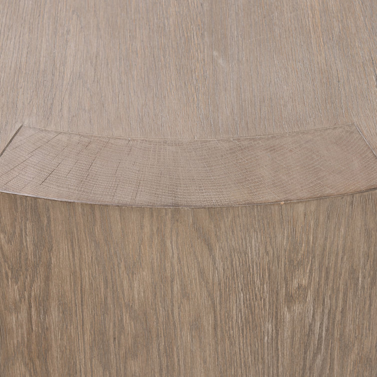 Round Warm Natural Oak Coffee Table with Storage