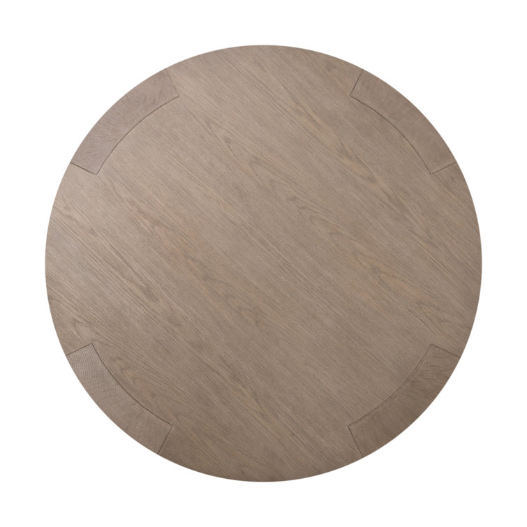 Round Warm Natural Oak Coffee Table with Storage