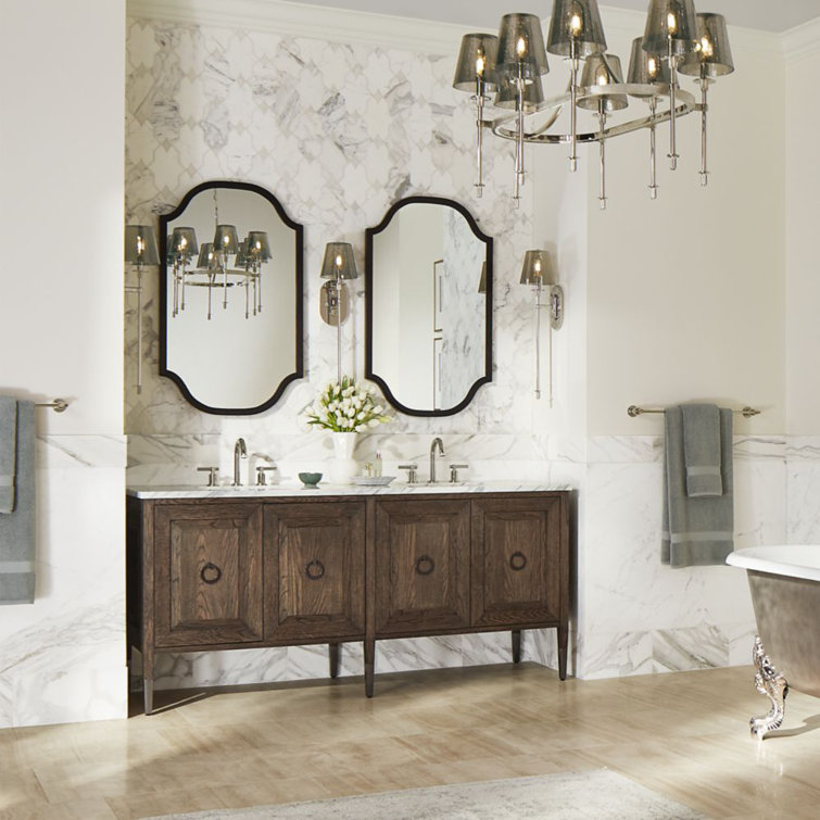 Willowmere 71" Weathered Oak Double Bathroom Vanity Base