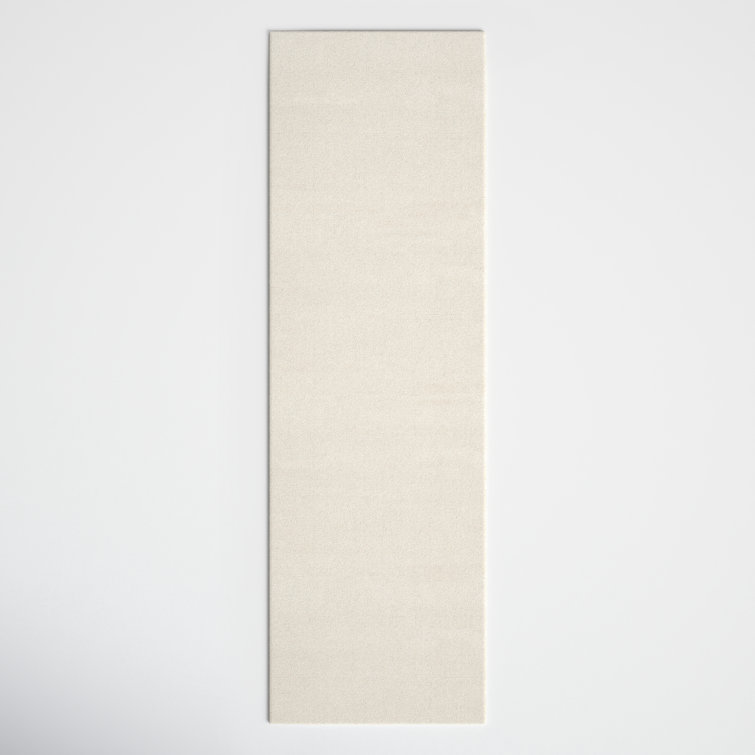 Ivory Handwoven Wool Non-slip Runner Rug