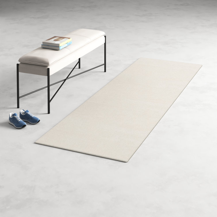 Ivory Handwoven Wool Non-slip Runner Rug