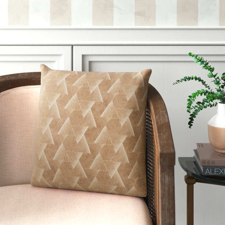 Gretchen Embroidered Beige Cotton Square Throw Pillow Set