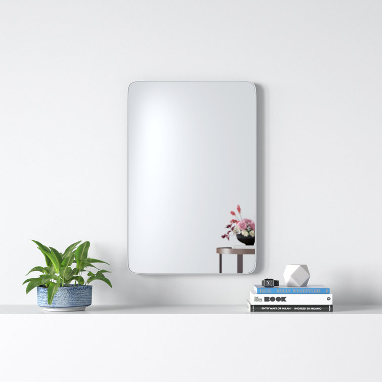 Silver Rectangular Metal Framed Shatterproof Mirror