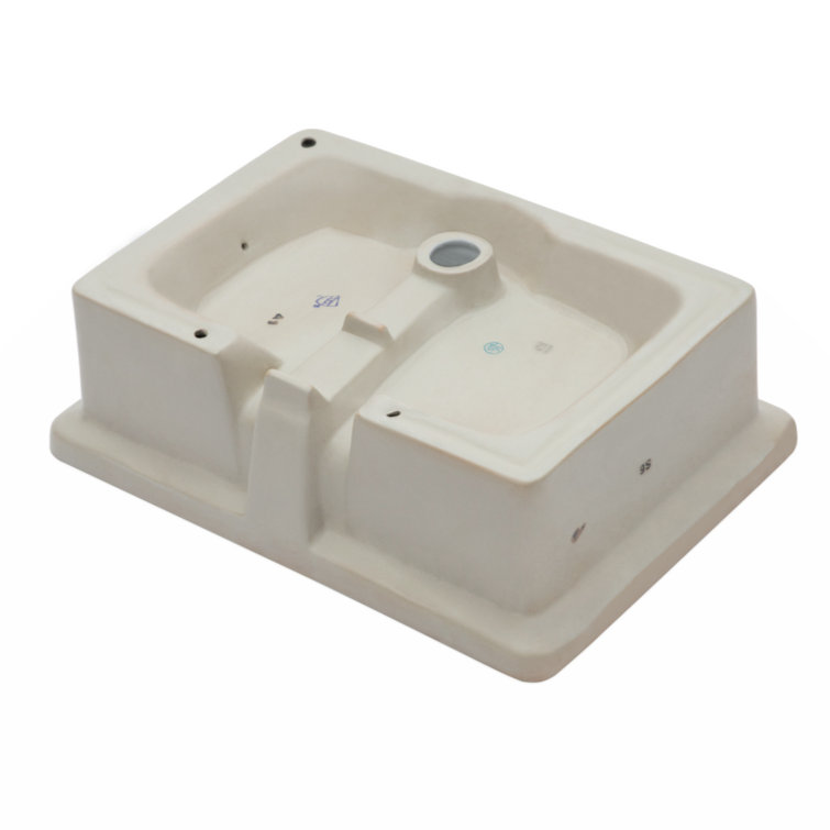 22" White Ceramic Rectangular Undermount Bathroom Sink