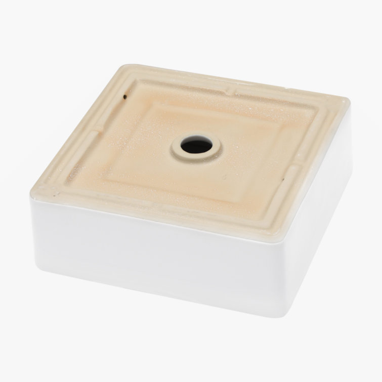 15'' x 15'' White Gloss Ceramic Square Vessel Sink