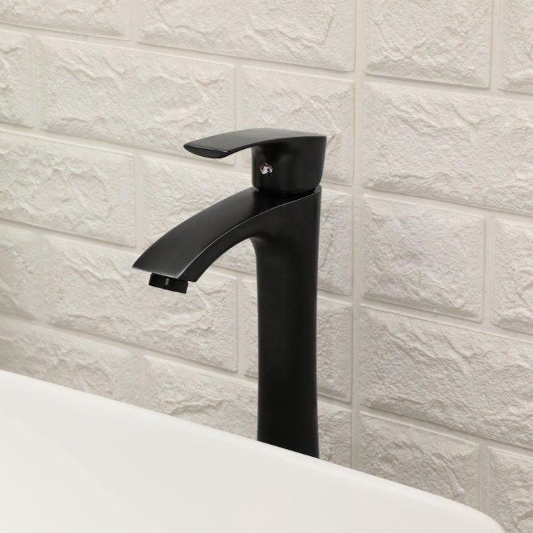 19'' White Ceramic Rectangular Vessel Sink with Matte Black Faucet