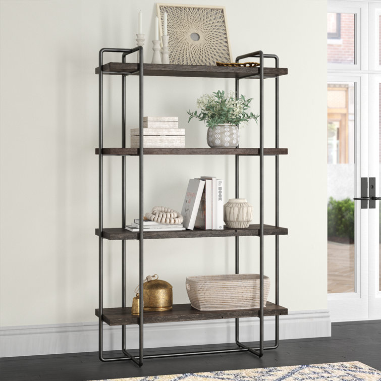Stilo Urban Industrial 50'' Brown Reclaimed Wood Etagere
