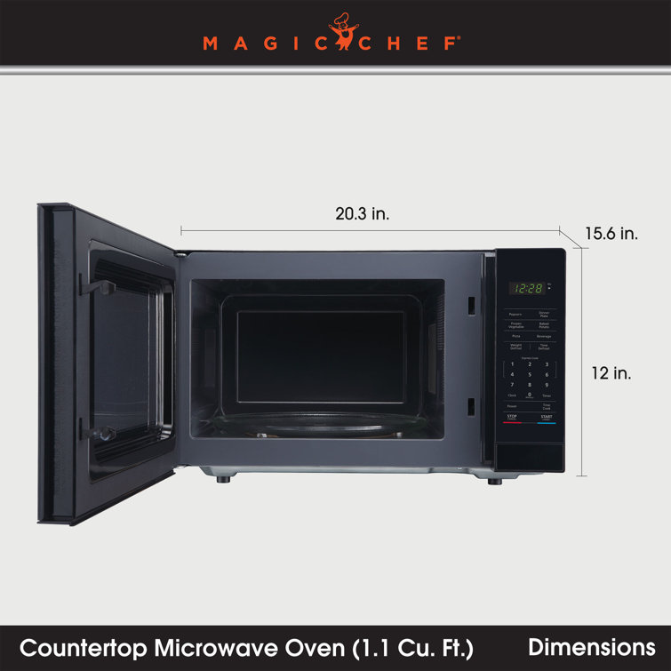 Magic Chef Black 1.1 Cubic Feet Countertop Microwave Oven