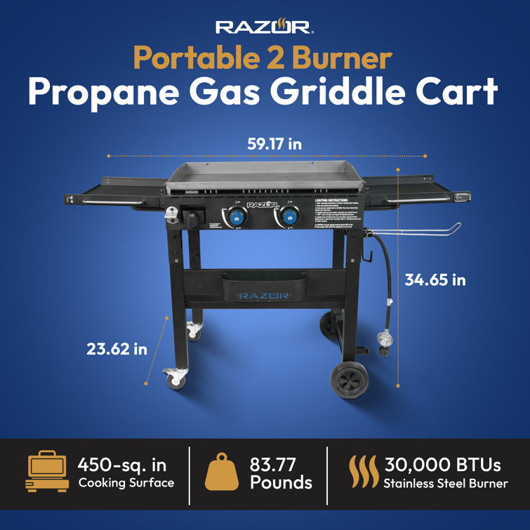 Razor 2-Burner Black Stainless Steel Propane Gas Grill