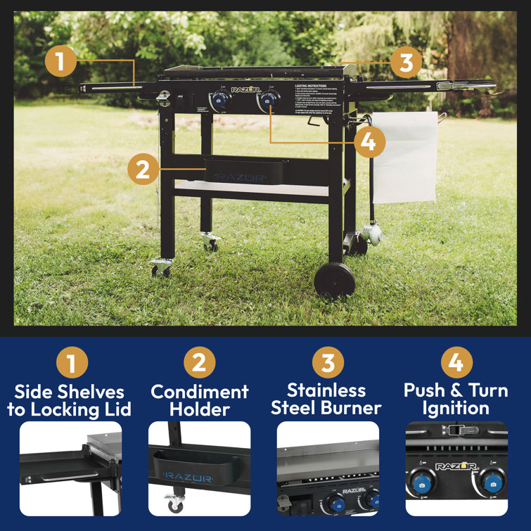 Razor 2-Burner Black Stainless Steel Propane Gas Grill