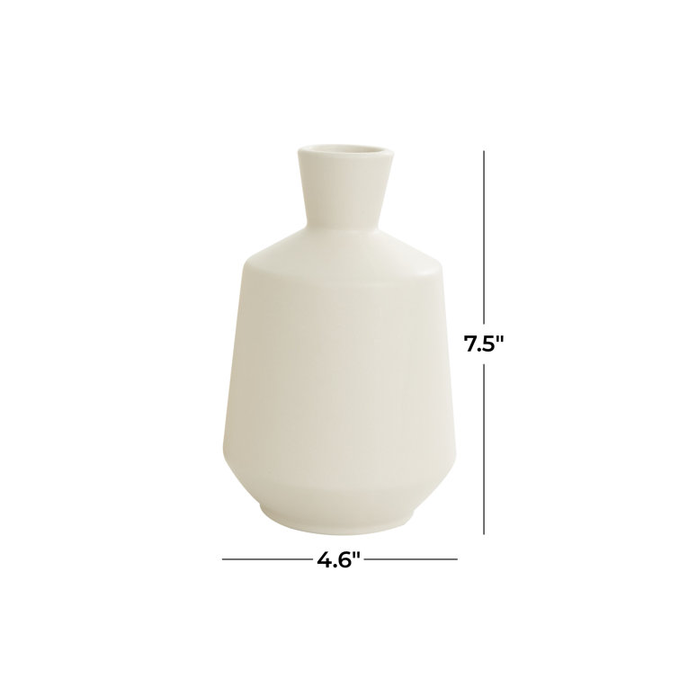 White Ceramic Cylinder Table Vase