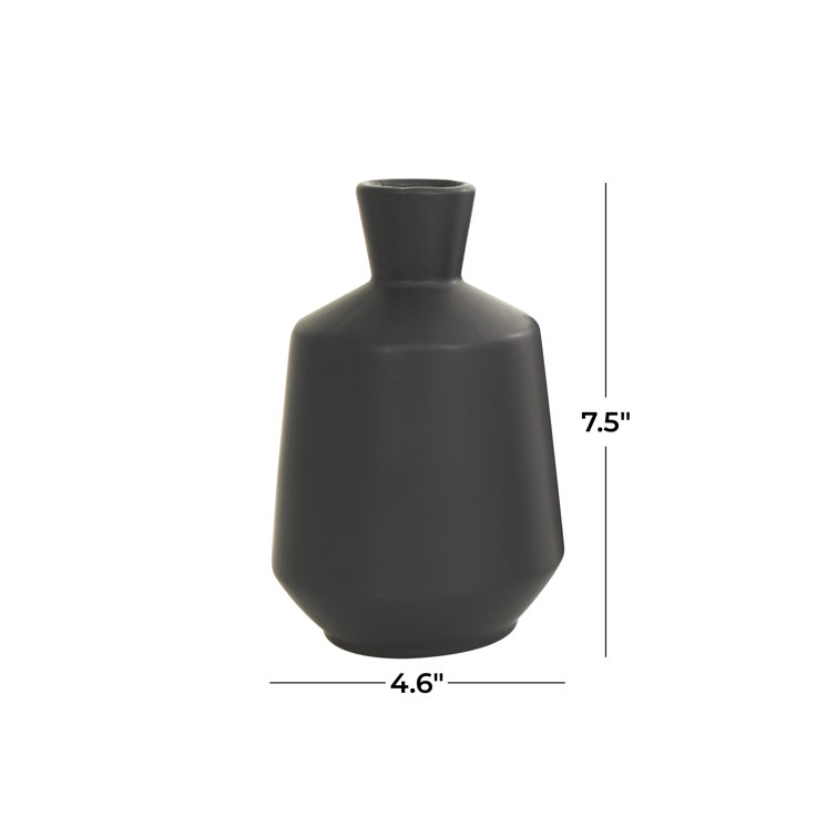 Black Ceramic Cylinder Table Vase