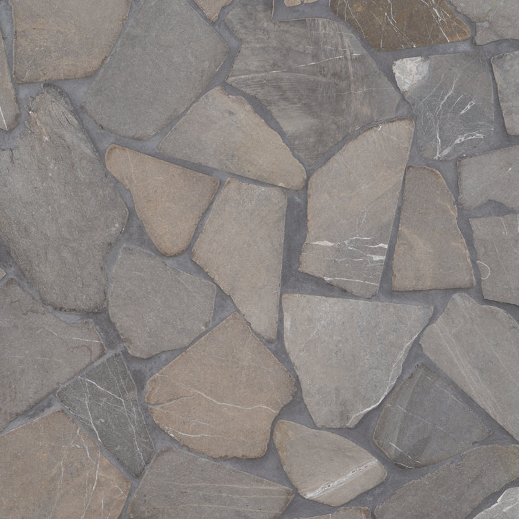 Java Gray 39" x 39" Honed Marble Mosaic Tile