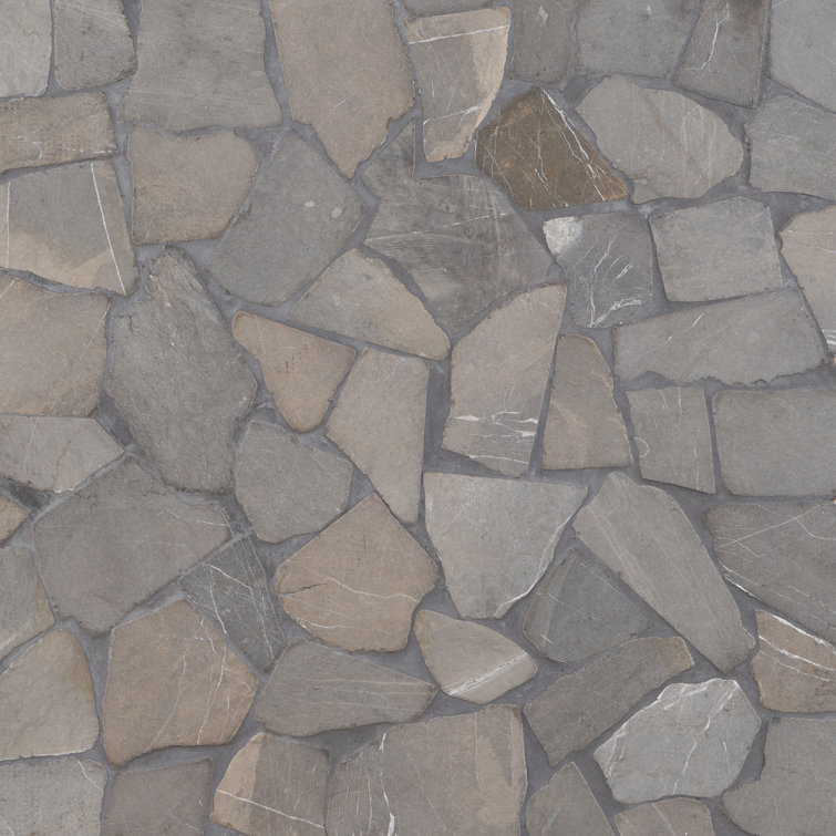 Java Gray 39" x 39" Honed Marble Mosaic Tile