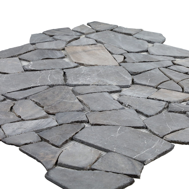 Java Gray 39" x 39" Honed Marble Mosaic Tile