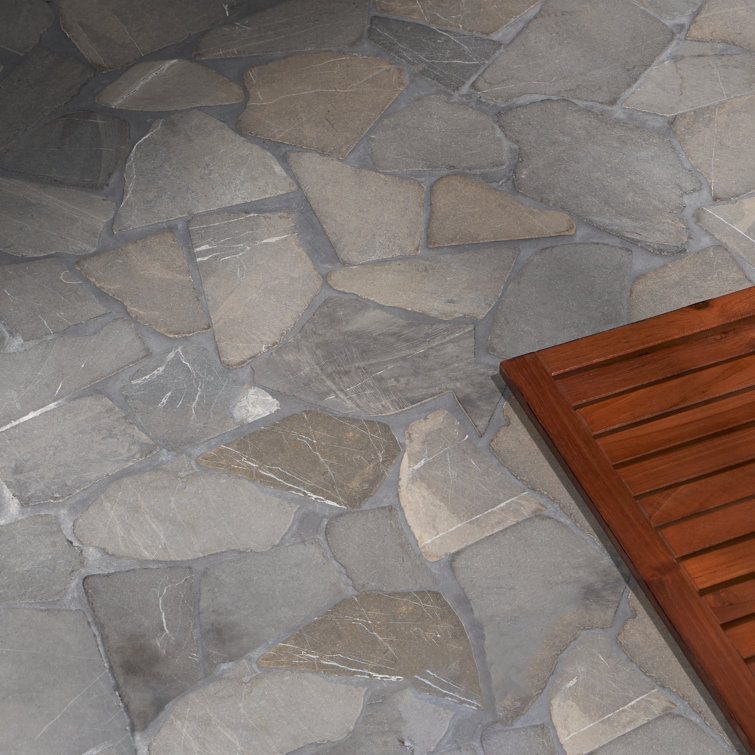 Java Gray 39" x 39" Honed Marble Mosaic Tile