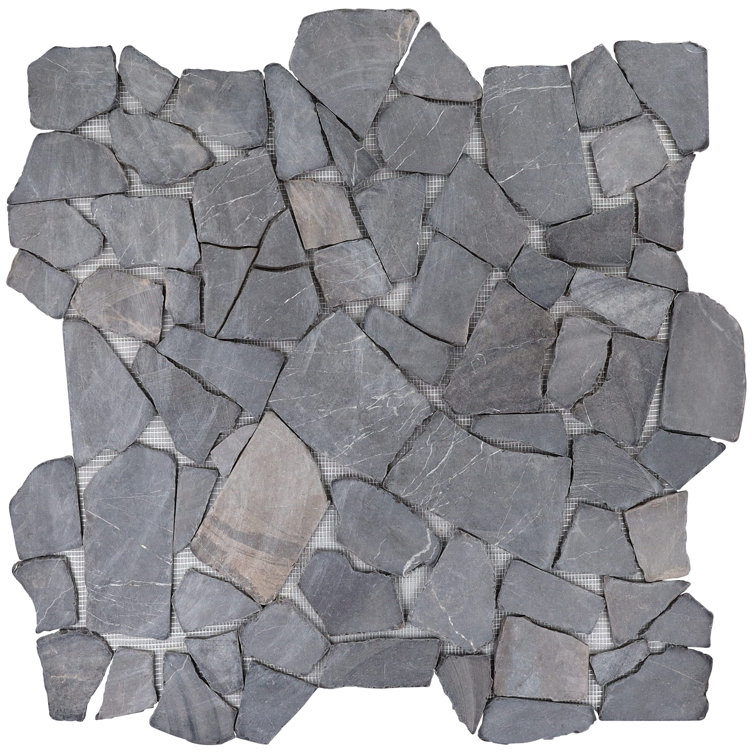 Java Gray 39" x 39" Honed Marble Mosaic Tile