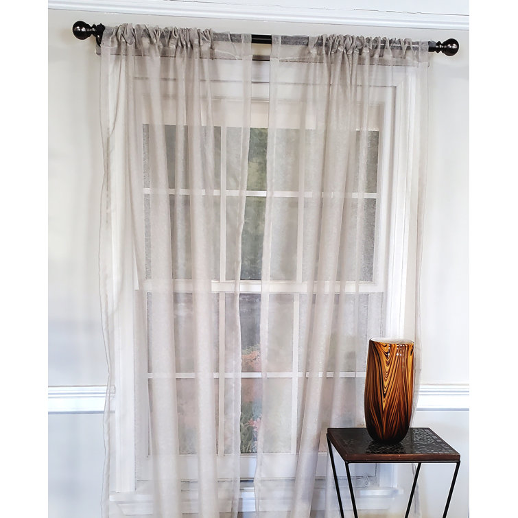 Taupe Sheer Polyester Tab Top Window Panel Pair
