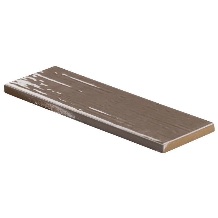Hearth Collection Dark Gray Polished Porcelain Subway Tile 3" x 9"