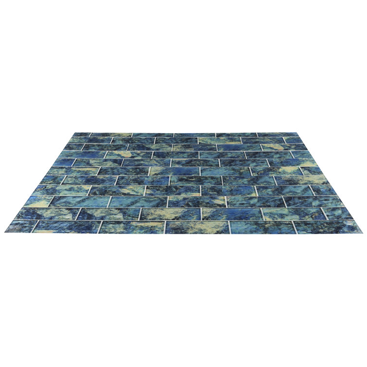 Astral Blue Polished Glass Rectangular Wall Tile