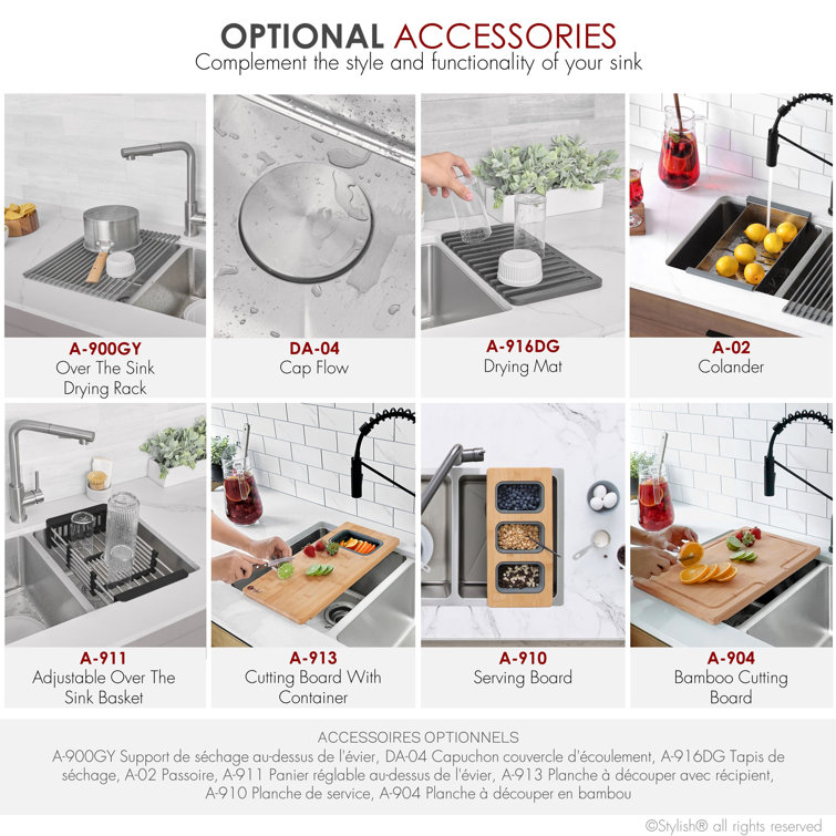 Stylish 31" Dual-Mount Double Bowl Stainless Steel Kitchen Sink