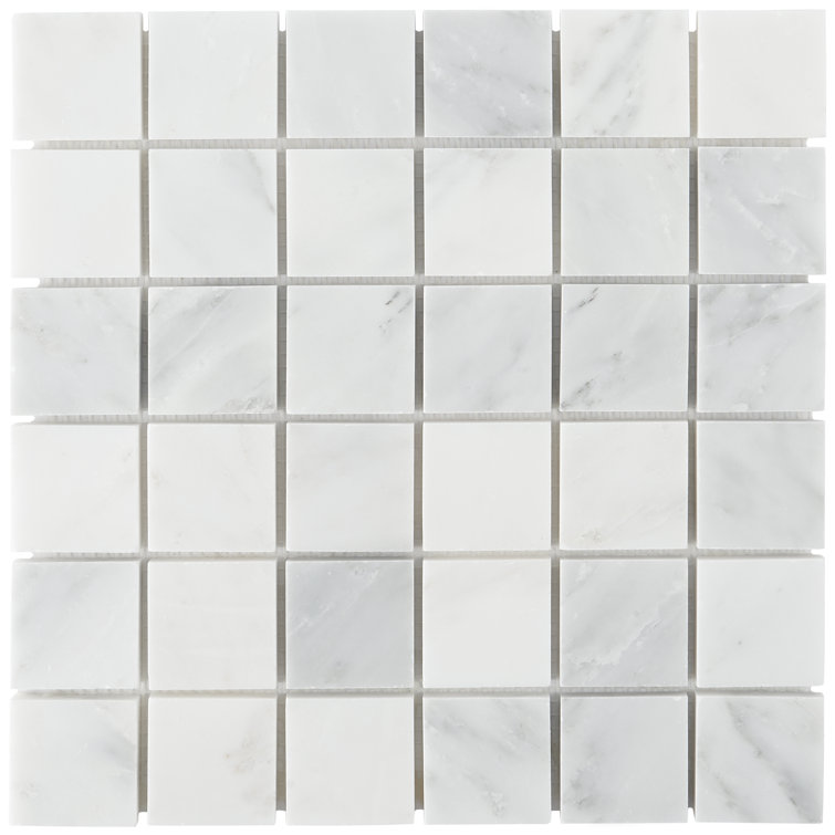 White 12x12 Honed Marble Mosaic Tile