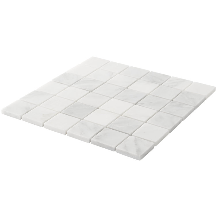 White 12x12 Honed Marble Mosaic Tile