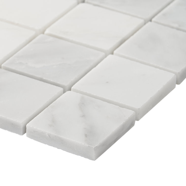 White 12x12 Honed Marble Mosaic Tile